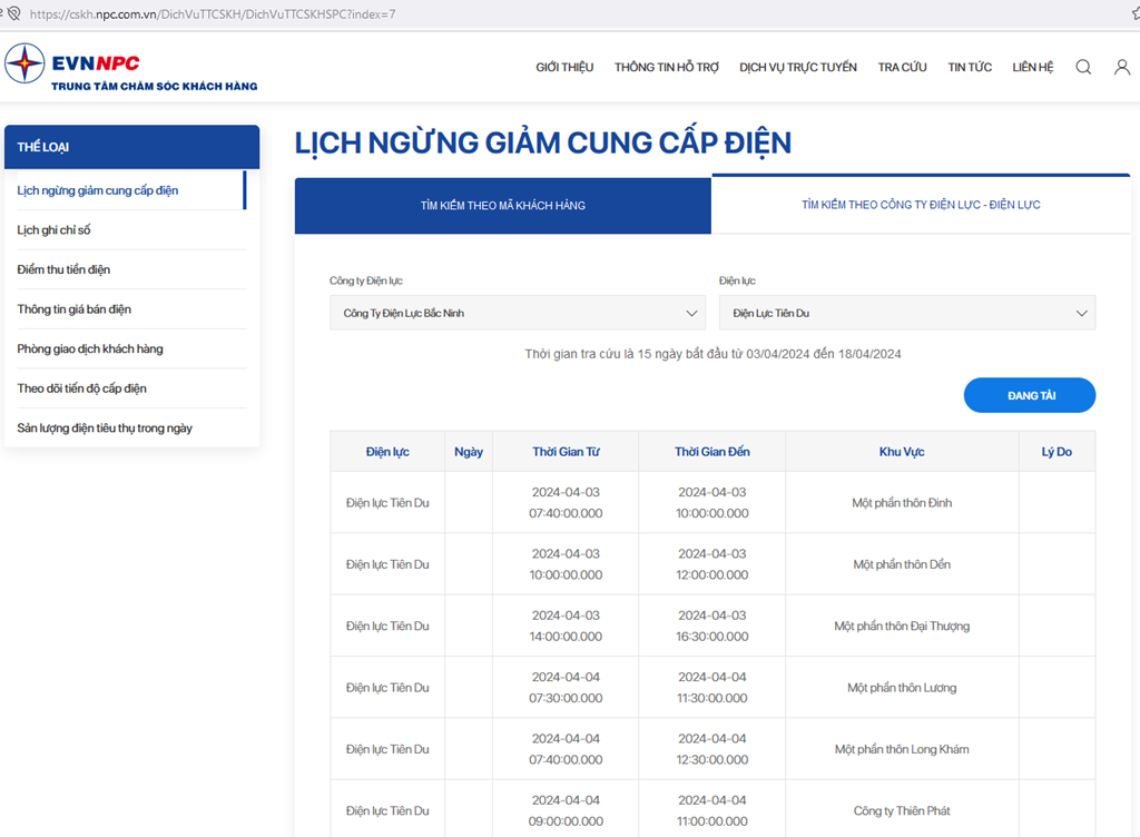 lịch cắt điện tiên du bắc ninh - Hình 3