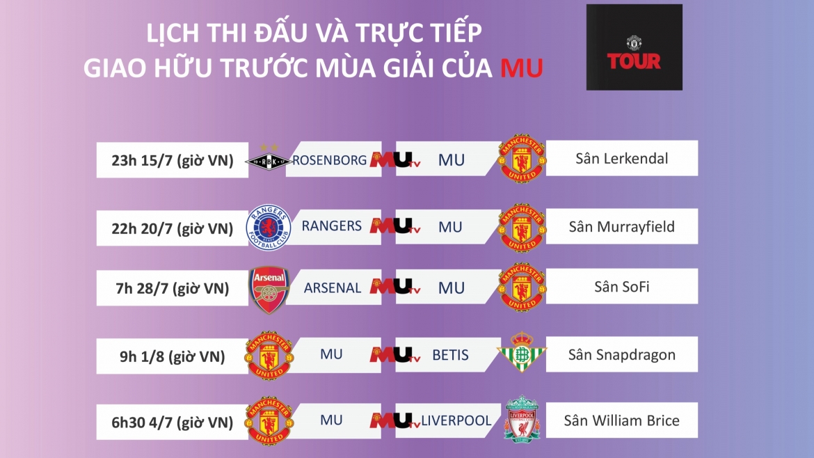 lịch du đấu hè của mu - Hình 1