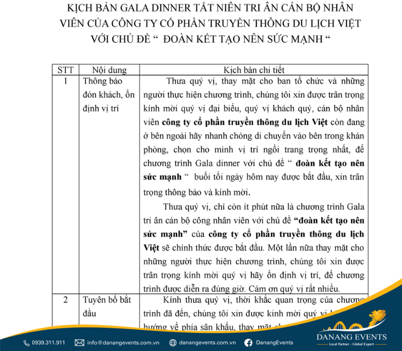 lời dẫn chương trình gala dinner du lịch - Hình 1