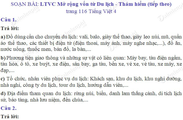 luyện từ và câu mở rộng vốn từ du lịch - Hình 3