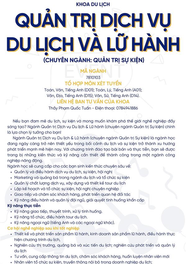 mã ngành quản trị du lịch và lữ hành - Hình 2