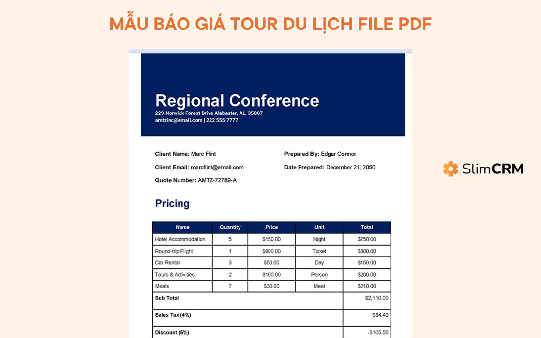 mẫu báo giá tour du lịch - Hình 5