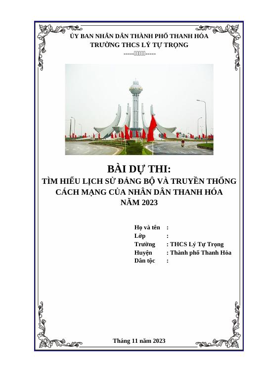 mẫu bìa bài dự thi tìm hiểu lịch sử đảng - Hình 2