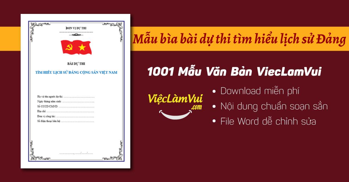 mẫu bìa bài dự thi tìm hiểu lịch sử đảng - Hình 5