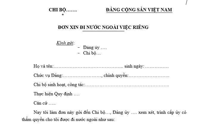 mẫu đơn đảng viên xin đi du lịch nước ngoài - Hình 4