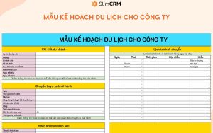 mẫu lập kế hoạch đi du lịch cho công ty
