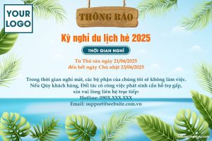 mẫu thông báo nghỉ đi du lịch của công ty