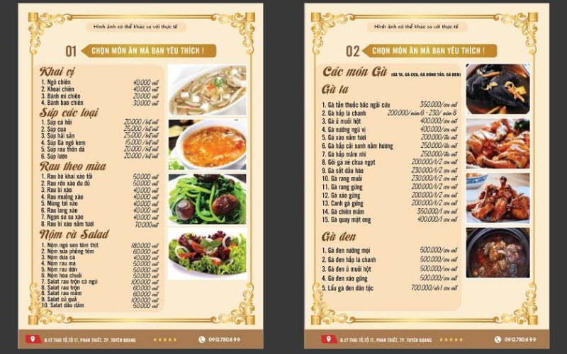 menu quán ăn - Hình 5
