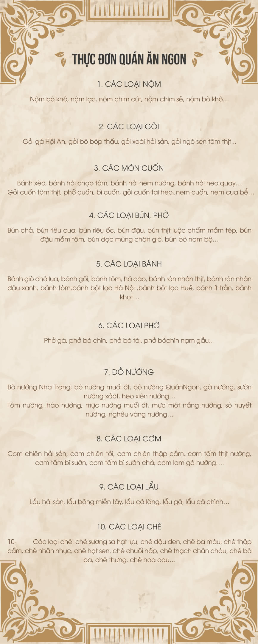 menu quán ăn ngon - Hình 4