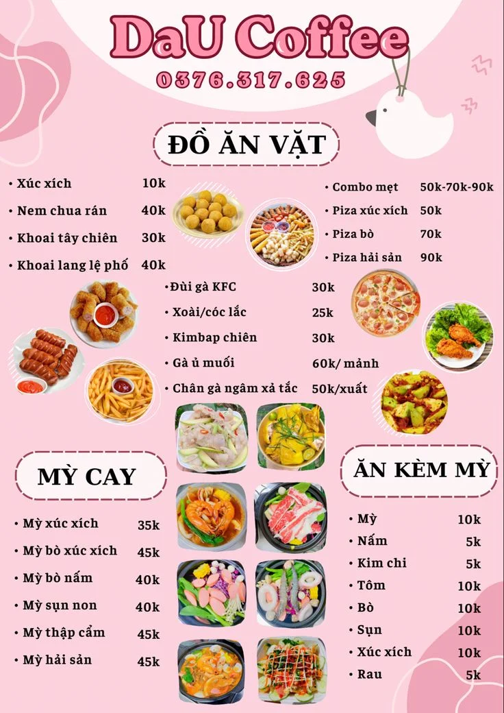 menu quán ăn vặt - Hình 3