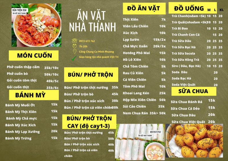 menu quán ăn vặt - Hình 5