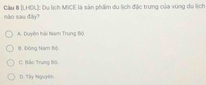mice là sản phẩm du lịch của vùng nào