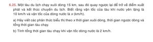 một tàu du lịch chạy xuôi dòng 15km