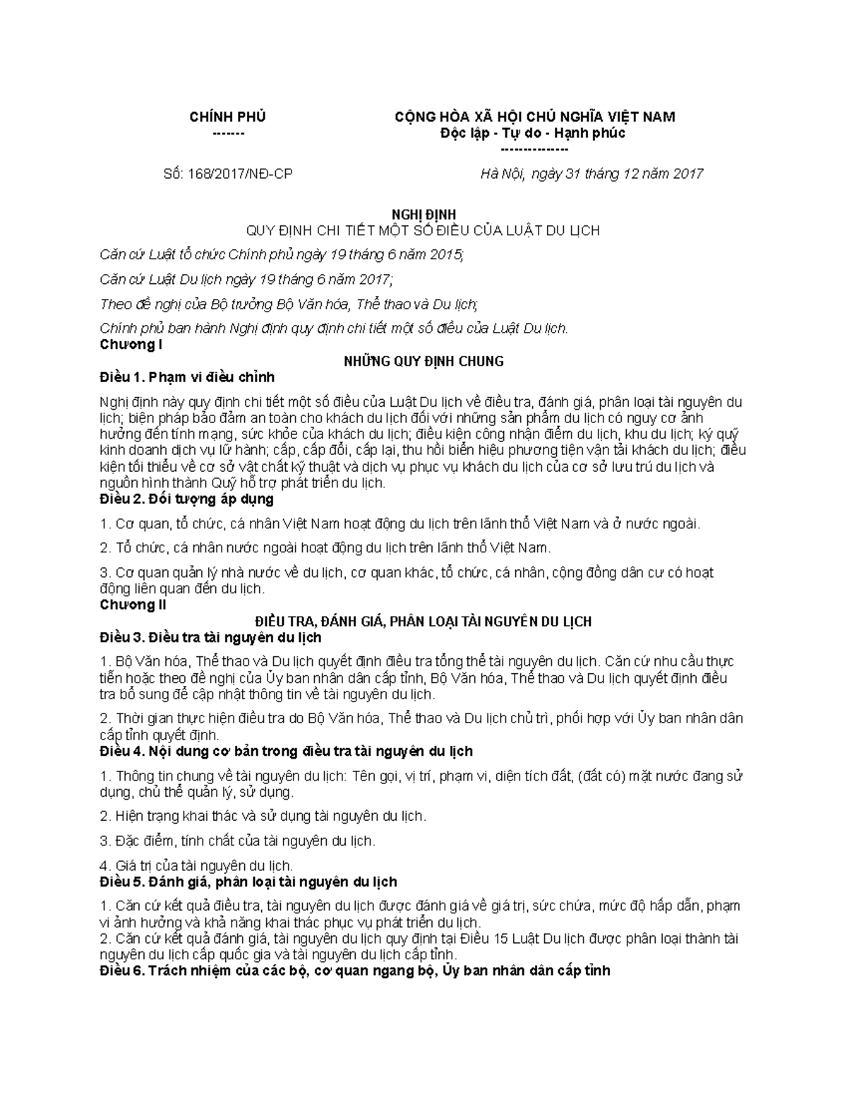 nghị định 168 về du lịch pdf - Hình 3