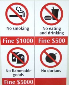 những điều cấm kỵ khi du lịch singapore