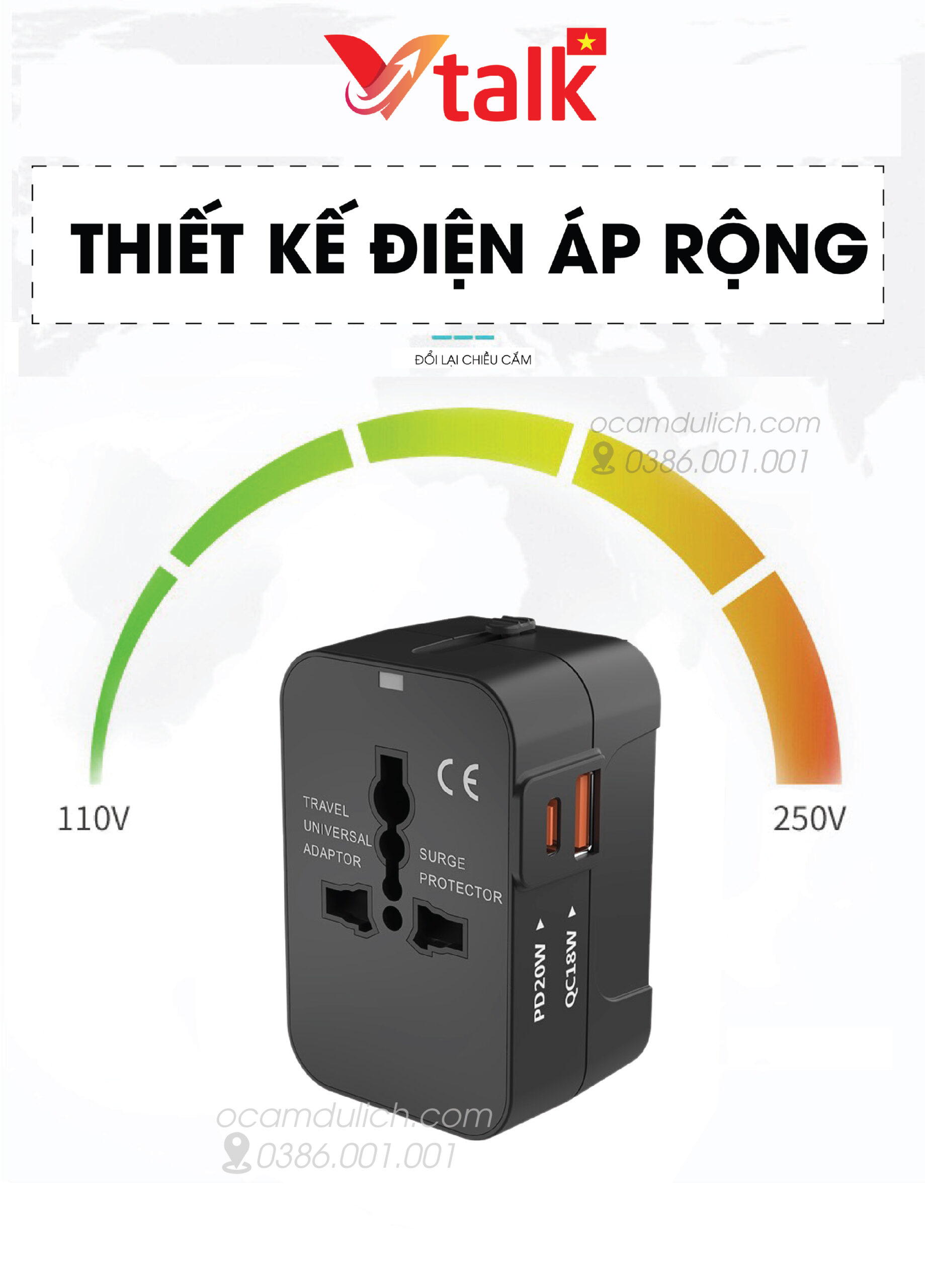ổ cắm đa năng du lịch quốc tế - Hình 5