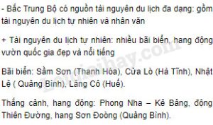 phân tích thế mạnh về du lịch ở bắc trung bộ