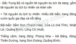 phân tích thế mạnh về du lịch ở bắc trung bộ - Hình 1