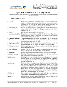 quy tắc bảo hiểm du lịch quốc tế