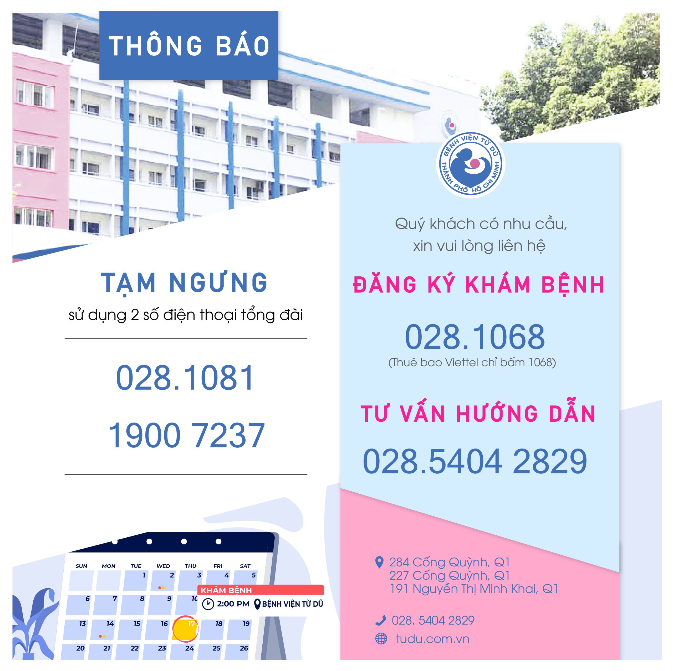 số điện thoại đặt lịch khám bệnh viện từ dũ - Hình 1