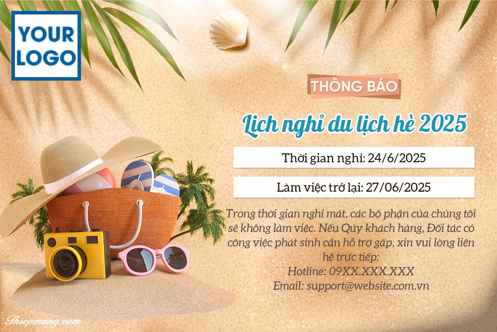tạo thiệp thông báo nghỉ đi du lịch - Hình 2
