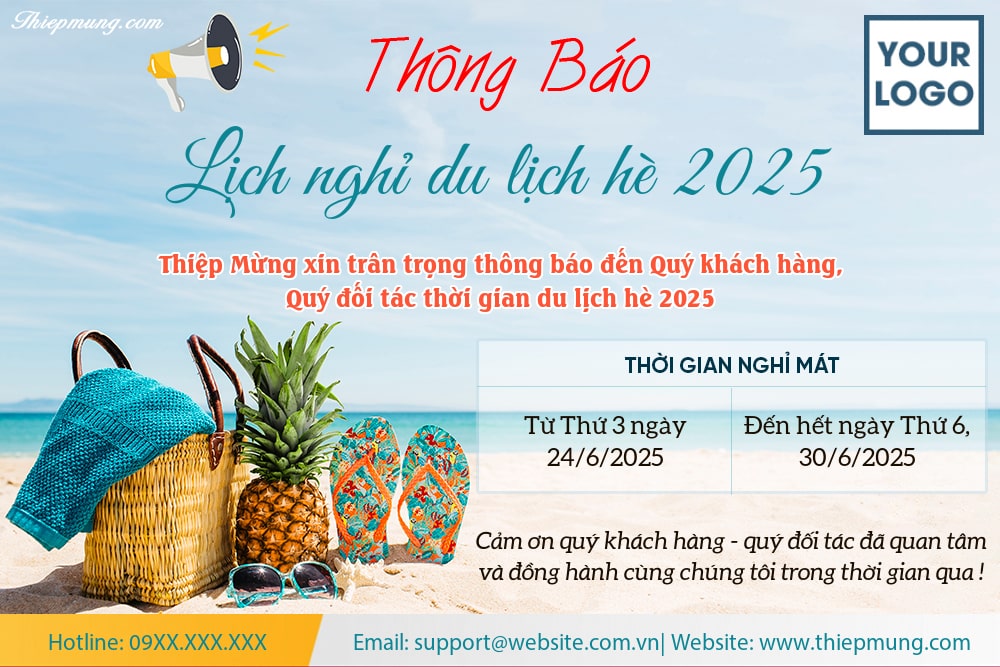 tạo thiệp thông báo nghỉ đi du lịch - Hình 4