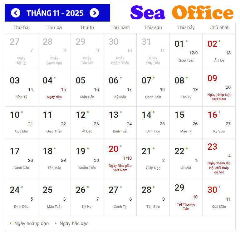 tháng 11 âm lịch 2025 đủ hay thiếu - Hình 3