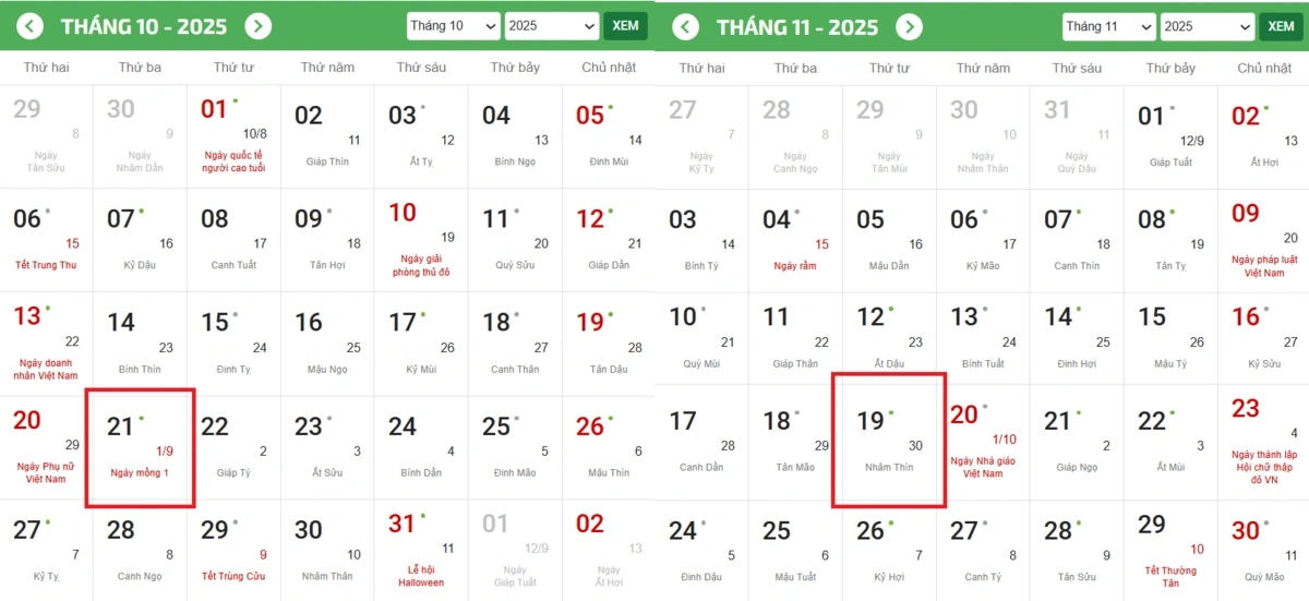 tháng 9 âm lịch 2025 đủ hay thiếu - Hình 5
