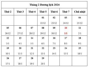 tháng giêng âm lịch đủ hay thiếu