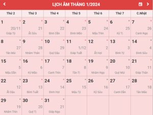 tháng này đủ hay thiếu âm lịch