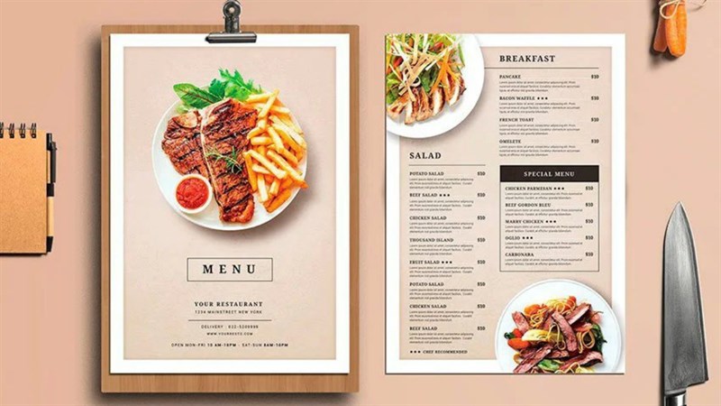 thiết kế menu quán ăn - Hình 2