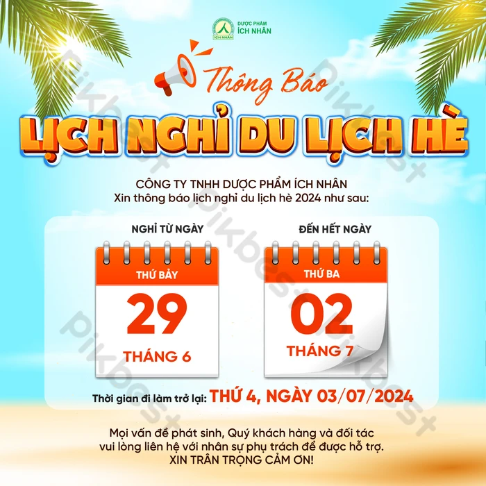 thông báo nghỉ du lịch hè - Hình 4