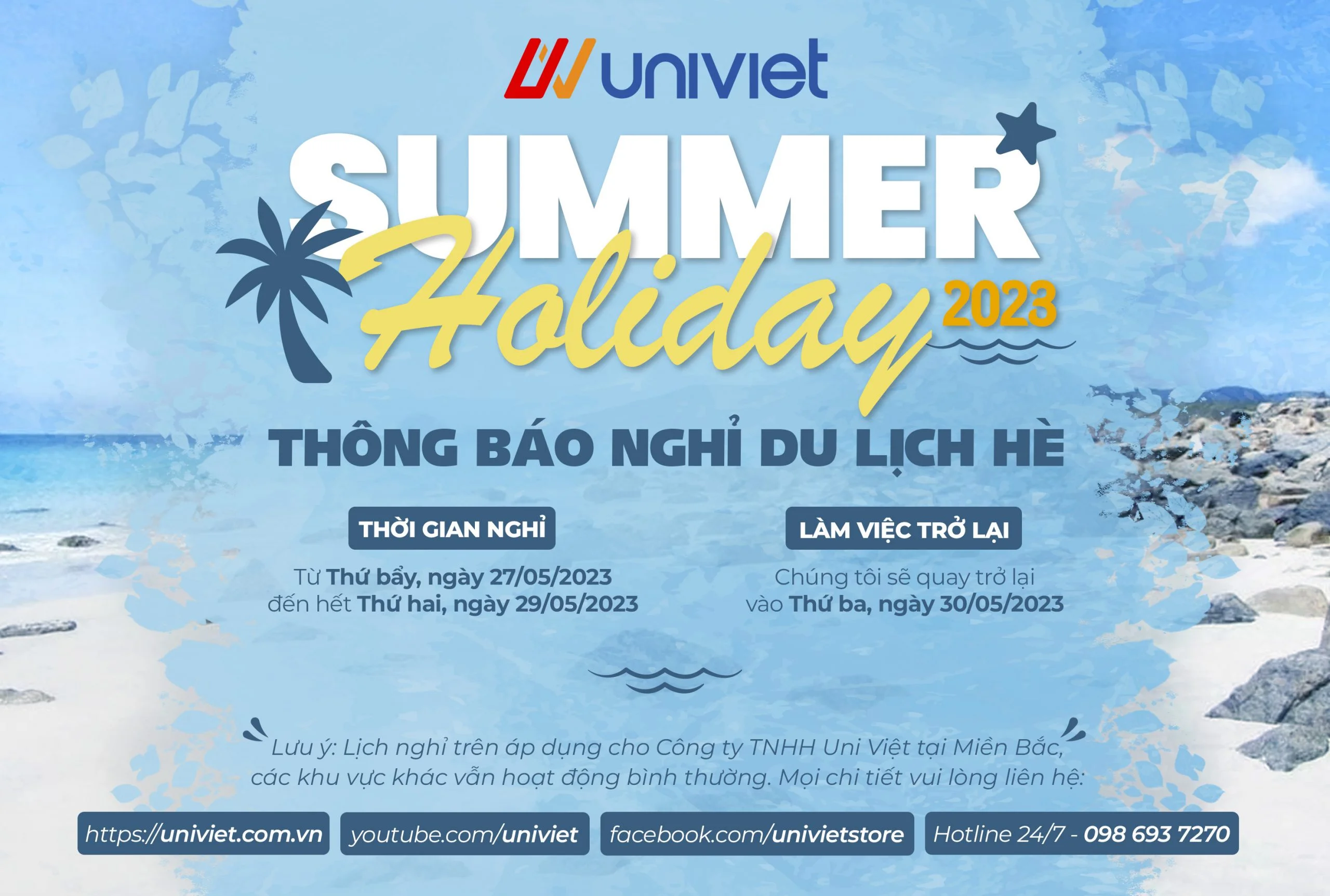 thông báo nghỉ du lịch hè - Hình 1