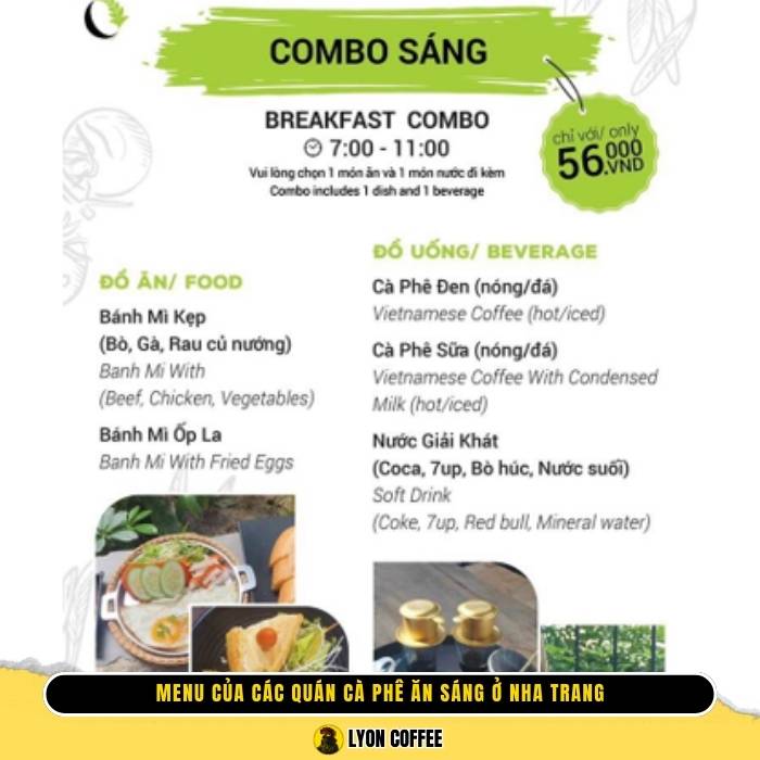 thực đơn ăn sáng quán ca phê - Hình 3