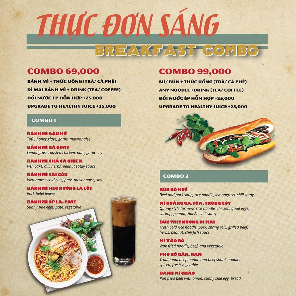 thực đơn ăn sáng quán ca phê - Hình 1