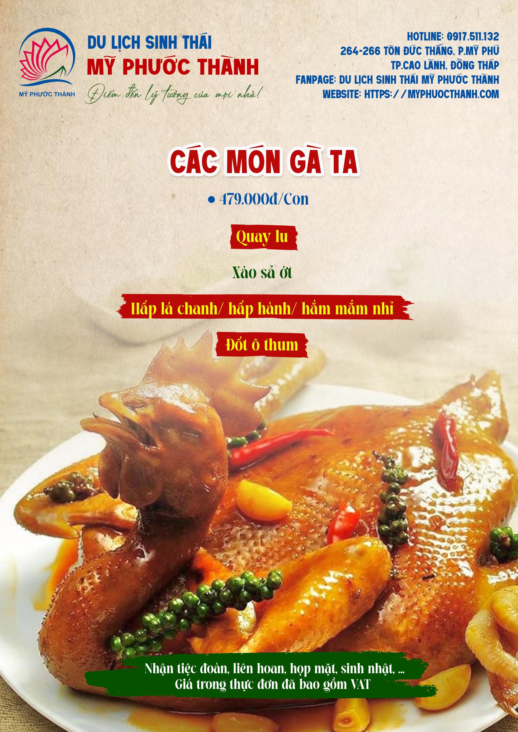 thực đơn của khu du lịch sinh thái mỹ phước thành - Hình 2