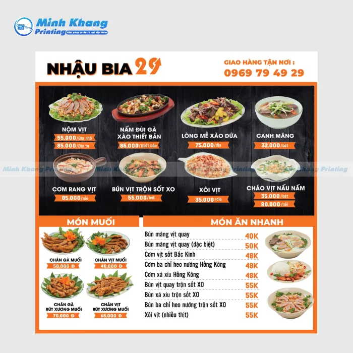thực đơn món ăn quán nhậu - Hình 2