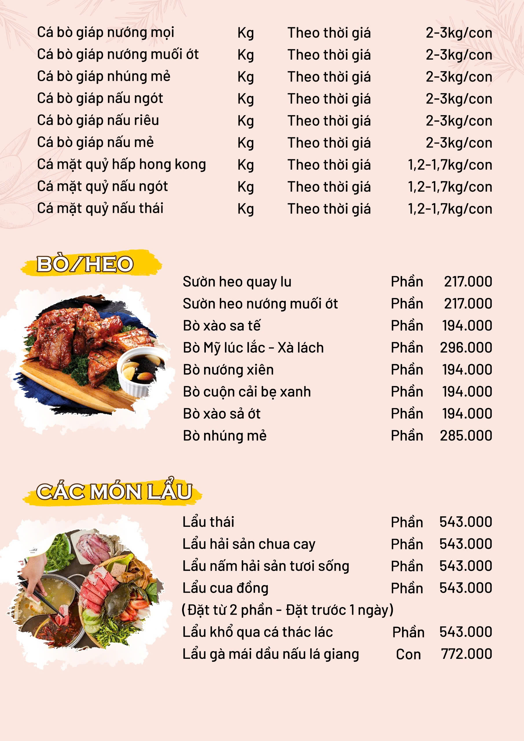 thực đơn nhà hàng quán ăn ngon - Hình 1