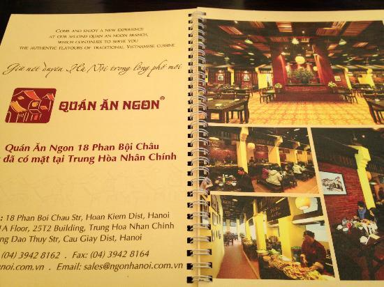 thực đơn quán ăn ngon hà nội - Hình 3