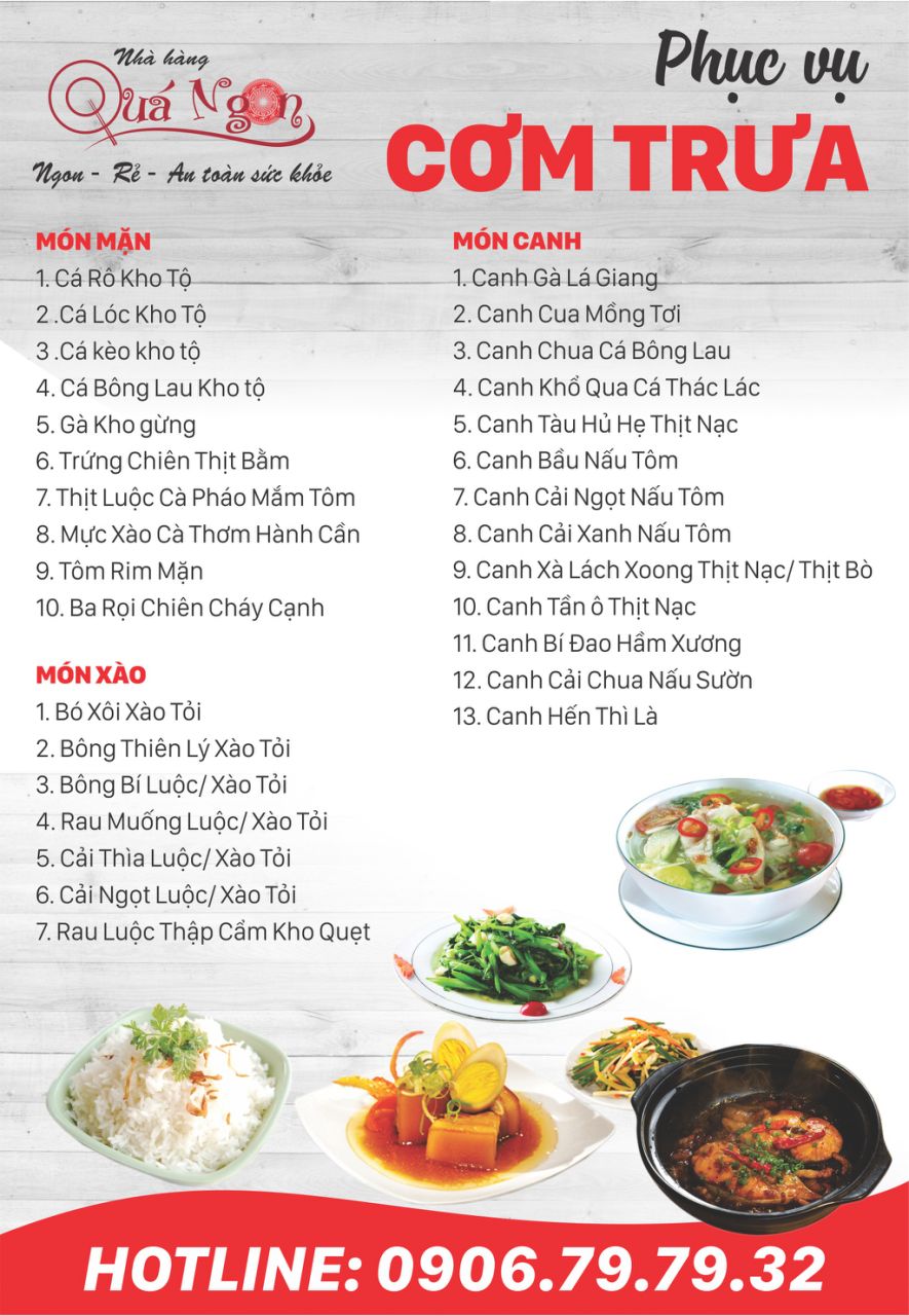 thực đơn quán ăn trưa - Hình 1