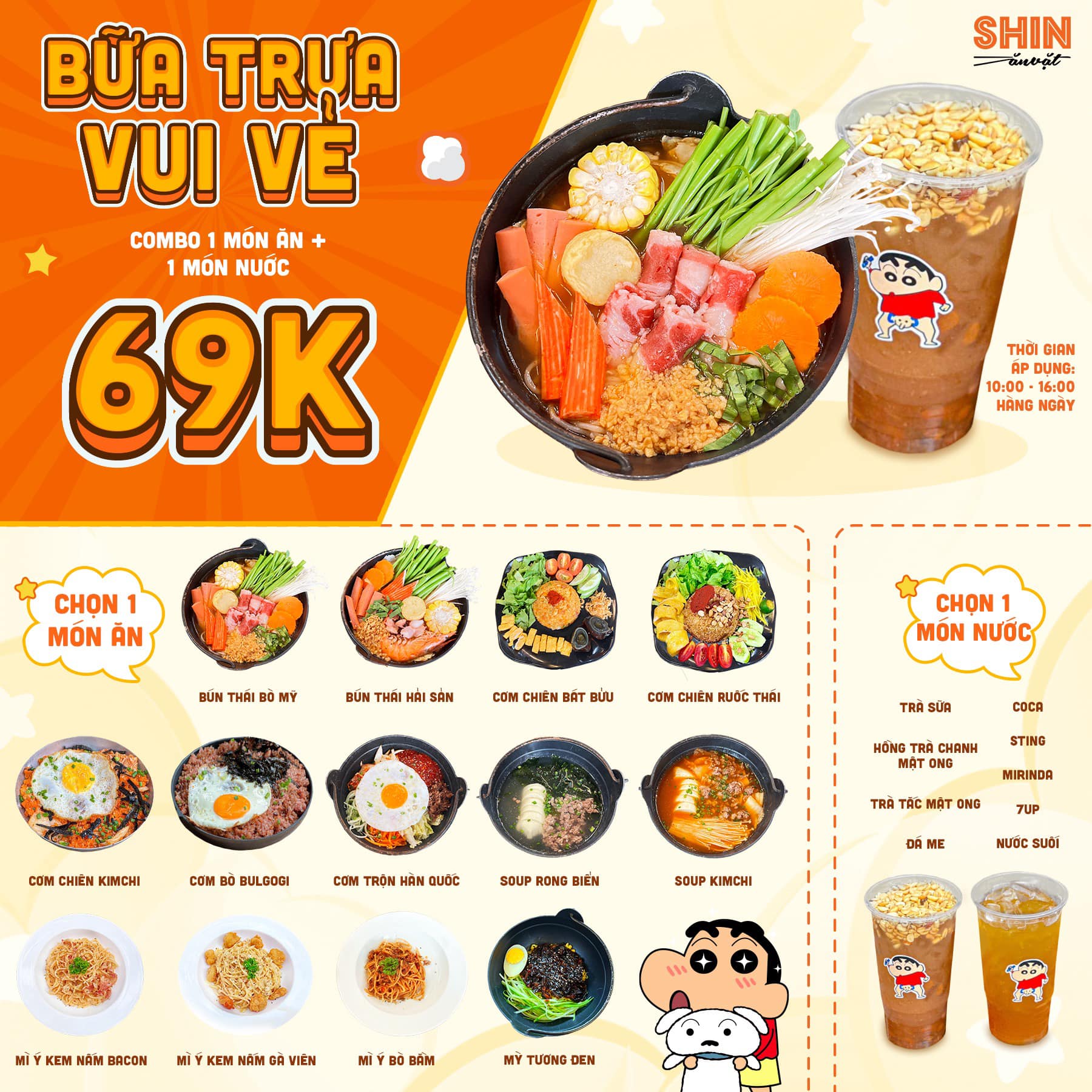 thực đơn quán ăn vặt shin - Hình 1