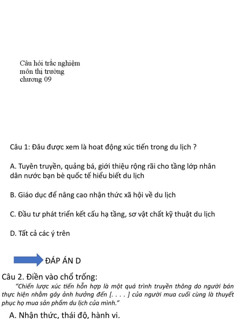 trắc nghiệm marketing du lịch - Hình 5