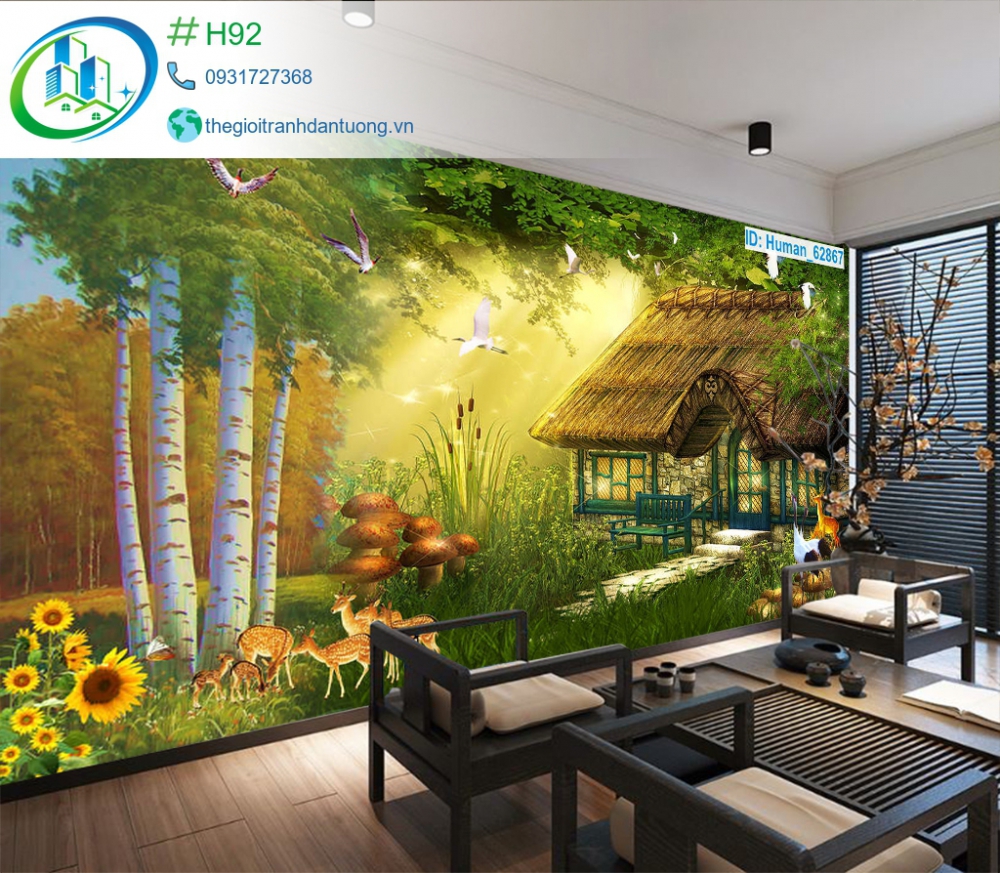 tranh dán tường quán ăn - Hình 5