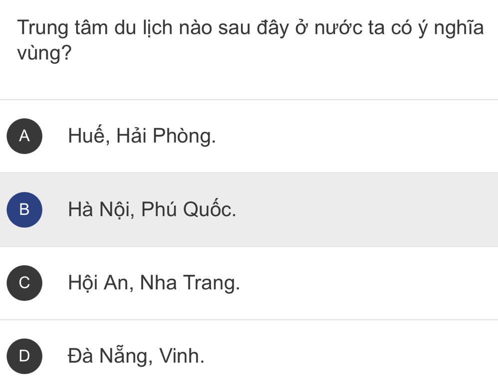 trung tâm du lịch nào sau đây có ý nghĩa vùng - Hình 1