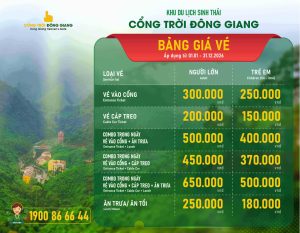 vé khu du lịch sinh thái cổng trời đông giang
