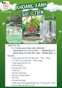 vé khu du lịch sinh thái suối tiên
