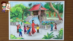 vẽ tranh nghề hướng dẫn viên du lịch