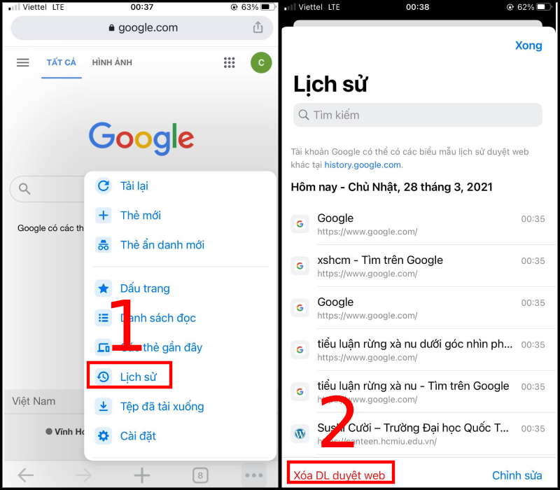 xoá lịch sử và dữ liệu trang web - Hình 2