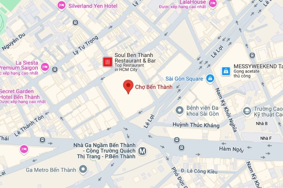 Các phố gần chợ Bến Thành