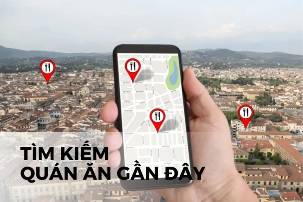Cách tìm quán ăn gần đây